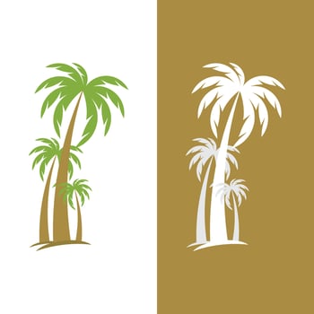 Palm tree summer logo template vector