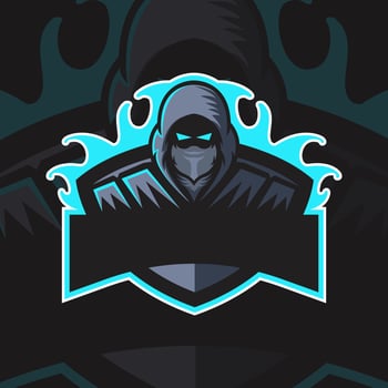 Ninja assassin mascot for sport and esport or gamer logo. vector