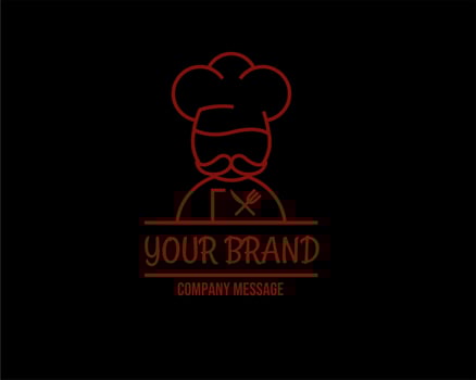 red vector line cheff for business logo