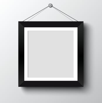 blank photo frame on the wall.vector illustration vector