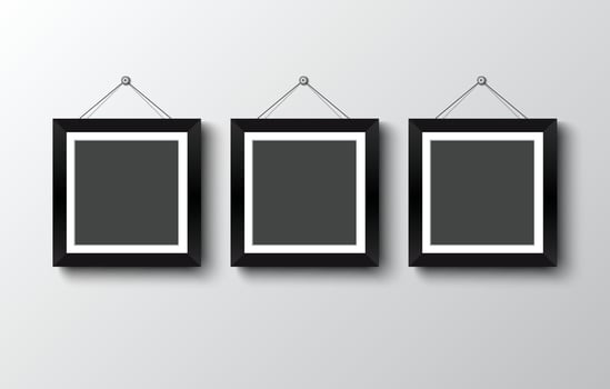 blank photo frame on gray background.vector illustration vector
