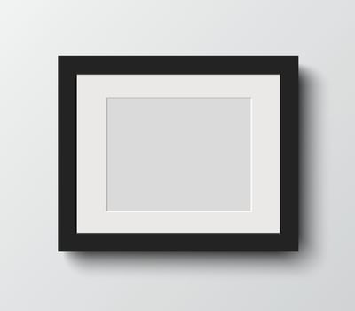 blank photo frame on gray background.vector illustration vector