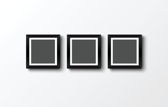 blank photo frame on gray background.vector illustration vector