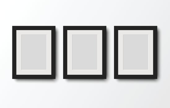 blank photo frame on gray background.vector illustration vector
