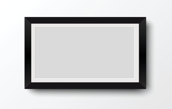blank photo frame on gray background.vector illustration vector