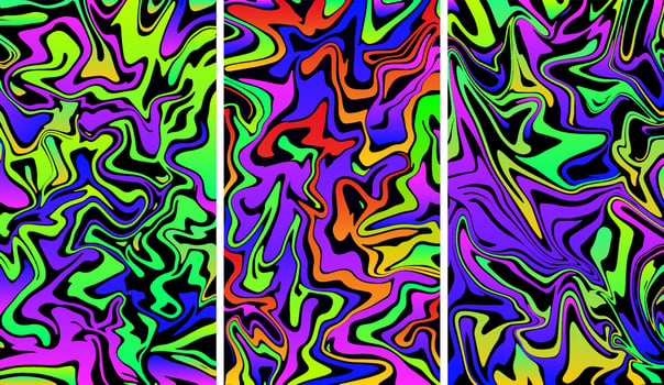 Liquid neon background collection Vector