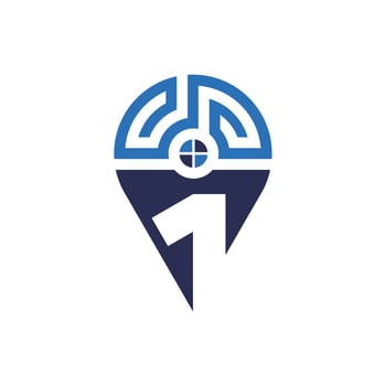 Namber one location modern real estate location logo vector