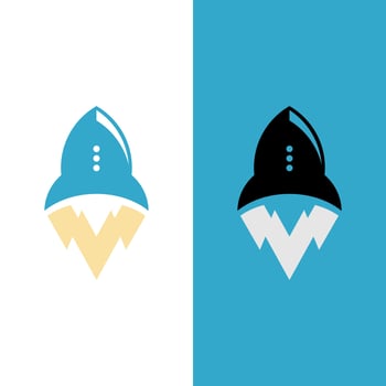 simple logo of a traveling rocket vector