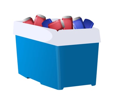 cooler with soda cans Vector Illustration