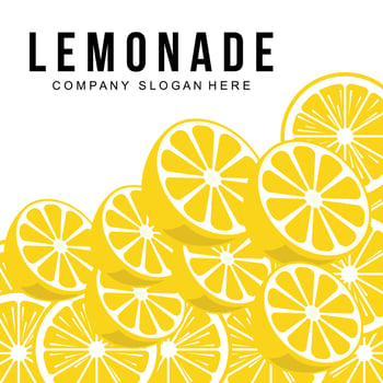 vector wallpaper design lemon fruit plant logo with vitamin c, yellow, in the garden and market