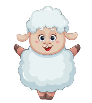 Eid al Adha Mubarak. Cheerful ram vector