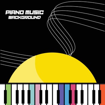Piano Musical Instrument Logo Vector, Background Design, Screen Printing, Stickers, And Company vector