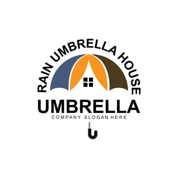 Umbrella logo design,Vector illustration of protective gear from rain vector