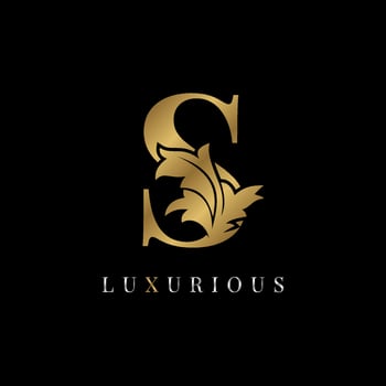 luxurious letter S vintage floral decoration victory brand boutique logo spa beauty care salon make up artist identity design element cottage initial bridal wedding gown designer vector