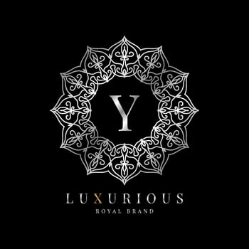 letter Y luxury round alphabet logo template vector mandala for premium brand, personal branding identity, boutique, spa, wedding, gown, make up artist and cosmetic