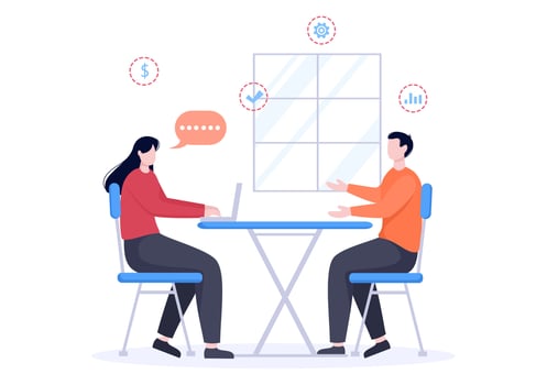 Business Plan Consulting to Financial Analysis, Statistics or Develop for Company Performance in Flat Cartoon Illustration vector