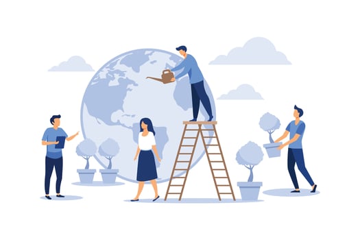 Mother Earth Day cartoon style flat modern design illustration vector