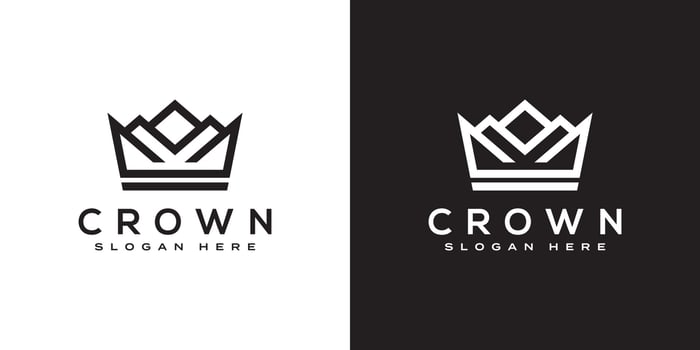 crown logo vector mono line logo design