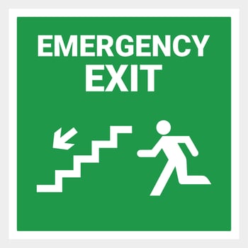 Emergency exit door ladder vector. direction sign. green color. safety illustration vector