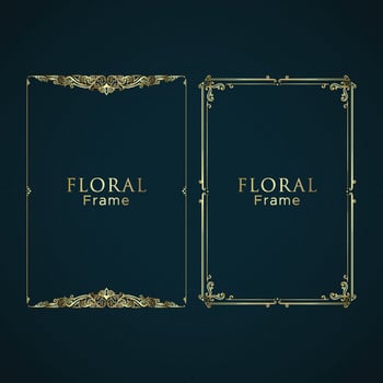 Elegand Floral Ornament Frame Bundle vector