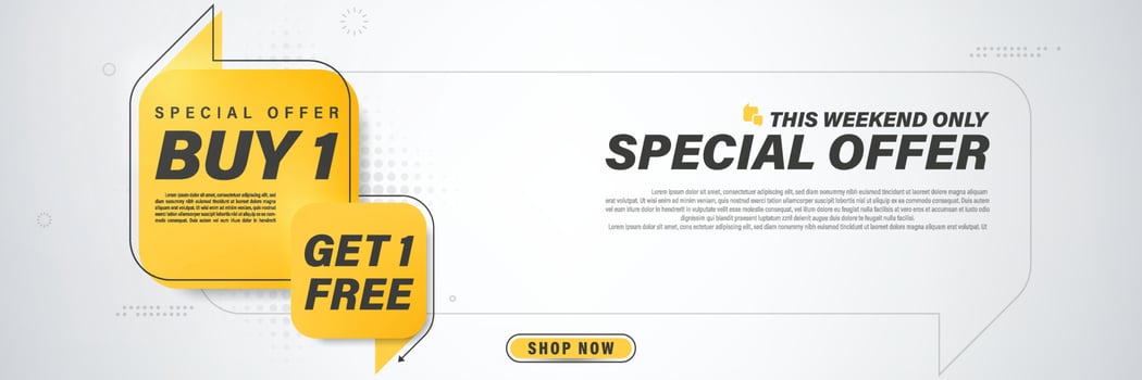 Buy 1 get 1 free banner template design for social media or website. vector