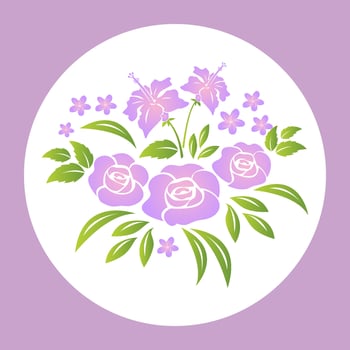Purple Plant flower ornament template vector
