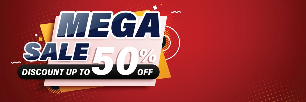 Mega sale banner template design for web or social media. vector