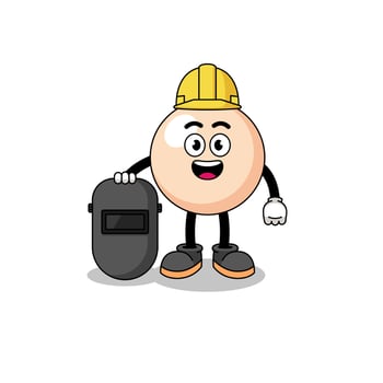 Mascot of pearl as a welder vector