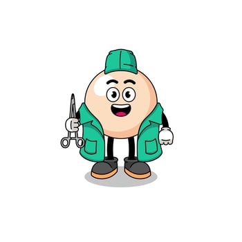 Illustration of pearl mascot as a surgeon vector