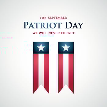 USA Patriot Day banner. Twin Towers sign. vector