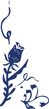ethnic flowers dark blue illustration vector