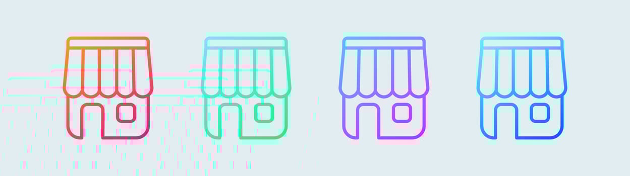 Retail shop icon in gradient colors vector illustration. Store icon set.