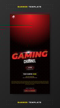 Gaming channel promotion banner template vector