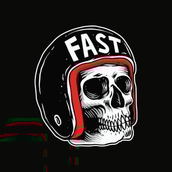 skull helmet illustration design for t shirt and print vector