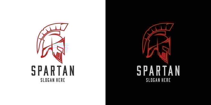 spartan logo set in linear and minimalist style vector