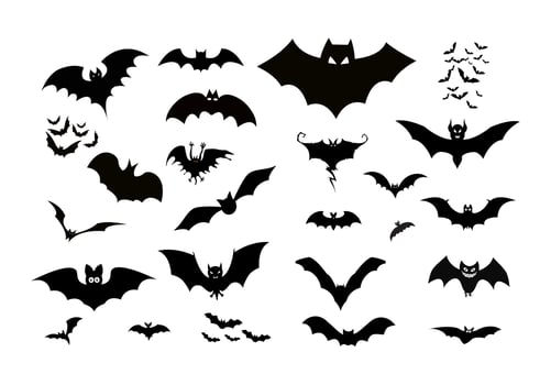 Halloween silhouettes black icons and characters trumpkin funny t-shirt Halloween pumpkin boo witch ghost skull bat skeleton vector illustration.