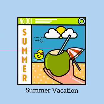 illustration of coconut in summer beach,perfect for print etc. vector