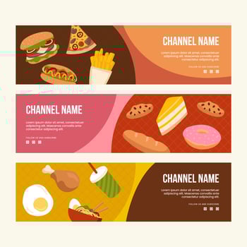 Food Channel Banner Set vector
