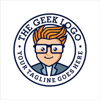 Geek logo design template Vector