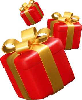 Realistic 3D Gift Box Cutout png
