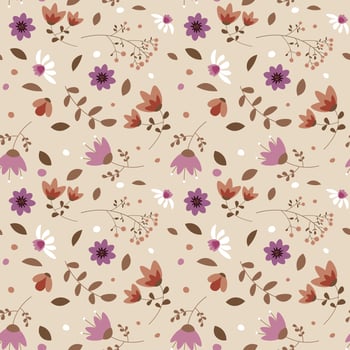 Floral pattern in seamless style. vector
