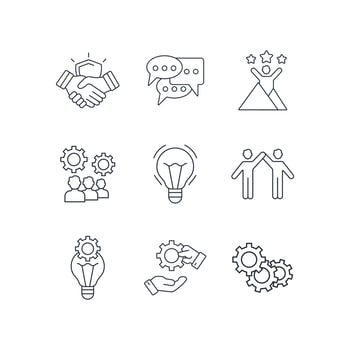 collaboration icons set . collaboration pack symbol vector elements for infographic web