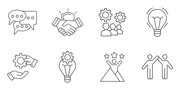 collaboration icons set . collaboration pack symbol vector elements for infographic web