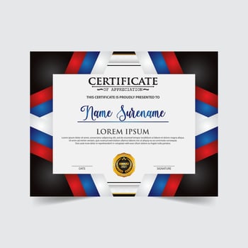 Diploma Certificate of achievement template in vector. Award Templates, achievements for companies, Best Prize Documents vector