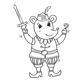 Baby mouse in a pirate suit vector