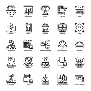 Business Planning icon pack for your website design, logo, app, UI. Business Planning icon outline design. Vector graphics illustration and editable stroke.