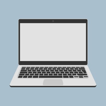 Laptop flat icon. Vector illustration.