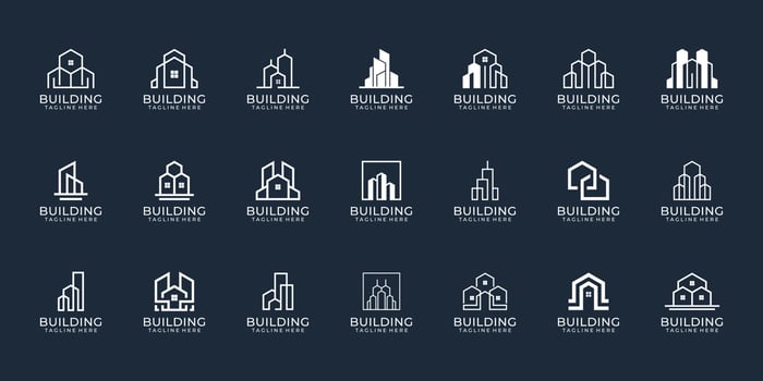 Set of creative monogram building logo collection vector