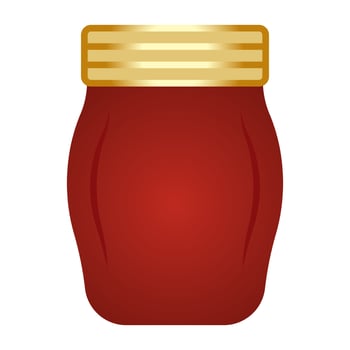 Red mason bottle or glass jars flat color icon for apps and websites vector