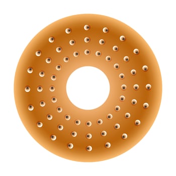 Bagel breads flat color icon for apps or websites vector